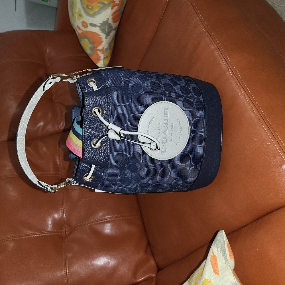 Denim Coach Bucket Bag